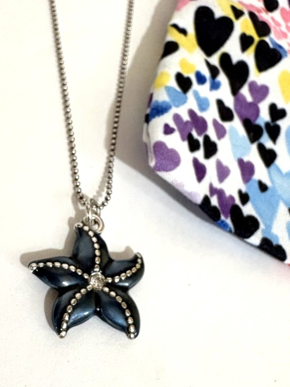 Authentic Brighton Crystal Seascape Starfish Pendant Necklace LIKE NEW must see